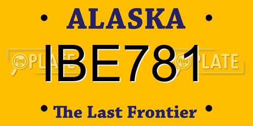 IBE781 Alaska License Plate