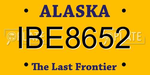IBE8652 Alaska License Plate