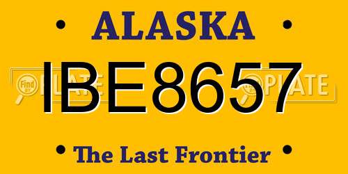 IBE8657 Alaska License Plate