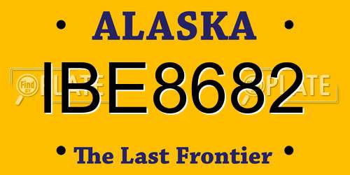 IBE8682 Alaska License Plate