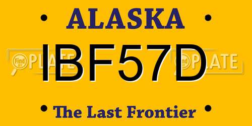 IBF57D Alaska License Plate