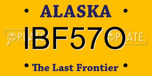 IBF57O Alaska License Plate