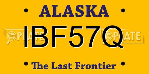 IBF57Q Alaska License Plate
