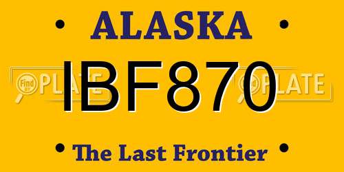 IBF870 Alaska License Plate