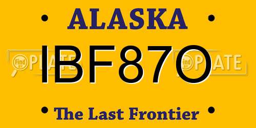 IBF87O Alaska License Plate