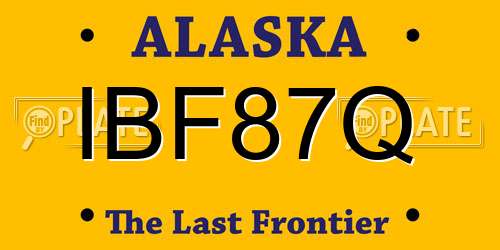 IBF87Q Alaska License Plate