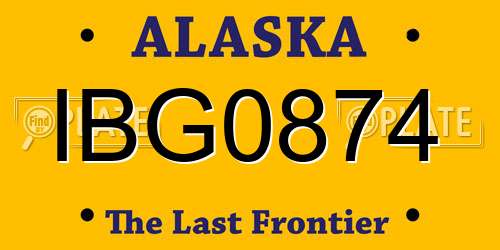 IBG0874 Alaska License Plate