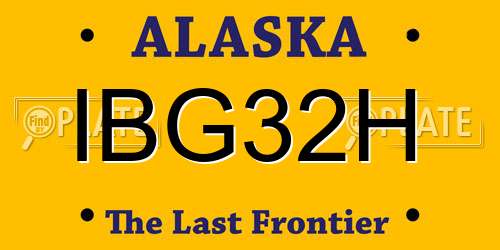 IBG32H Alaska License Plate
