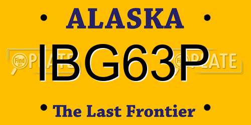 IBG63P Alaska License Plate