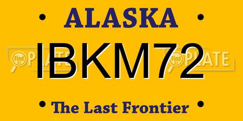 IBKM72 Alaska License Plate