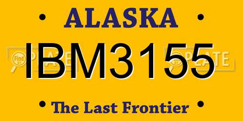 IBM3155 Alaska License Plate