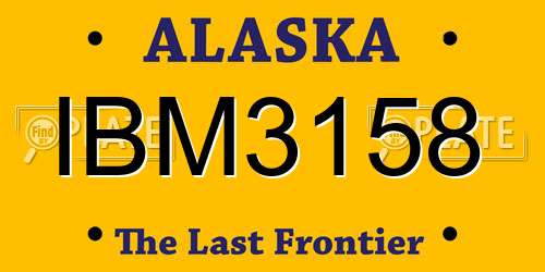 IBM3158 Alaska License Plate