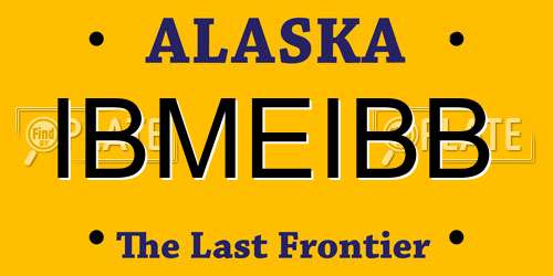 IBMEIBB Alaska License Plate