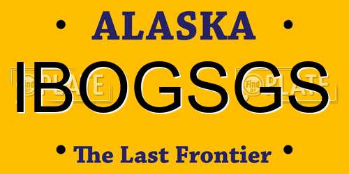 IBOGSGS Alaska License Plate