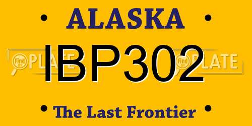 IBP302 Alaska License Plate