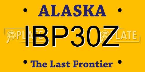 IBP30Z Alaska License Plate