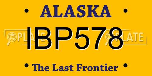 IBP578 Alaska License Plate