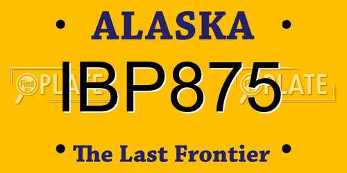 IBP875 Alaska License Plate