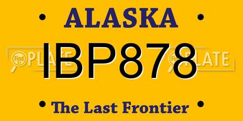 IBP878 Alaska License Plate