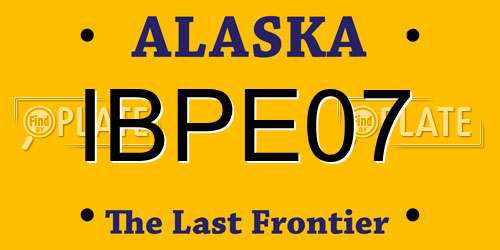 IBPE07 Alaska License Plate