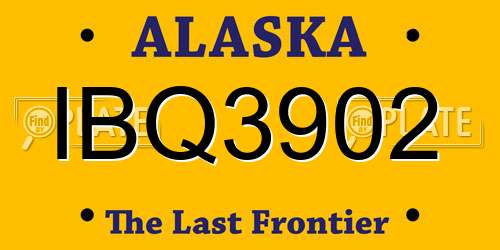 IBQ3902 Alaska License Plate