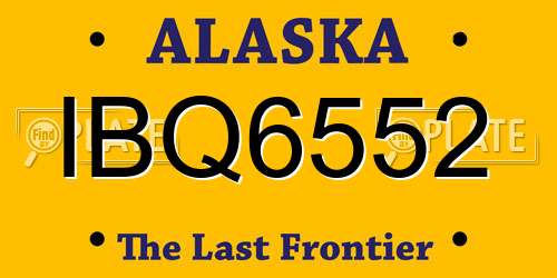 IBQ6552 Alaska License Plate