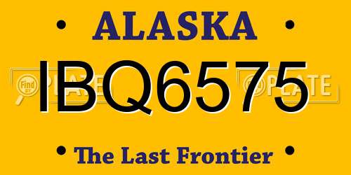 IBQ6575 Alaska License Plate