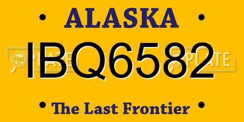IBQ6582 Alaska License Plate