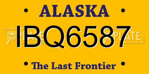 IBQ6587 Alaska License Plate