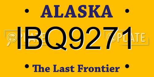 IBQ9271 Alaska License Plate