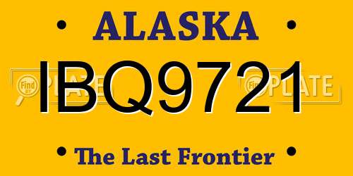 IBQ9721 Alaska License Plate
