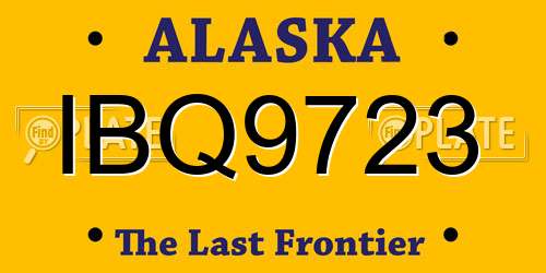 IBQ9723 Alaska License Plate
