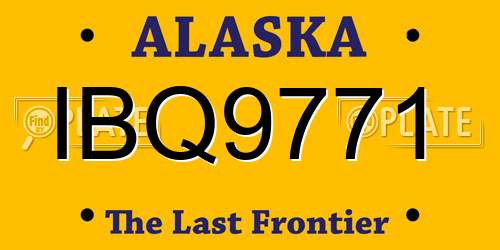 IBQ9771 Alaska License Plate