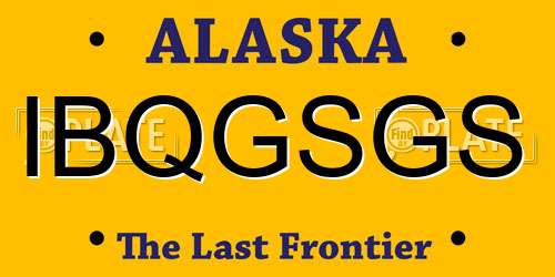IBQGSGS Alaska License Plate