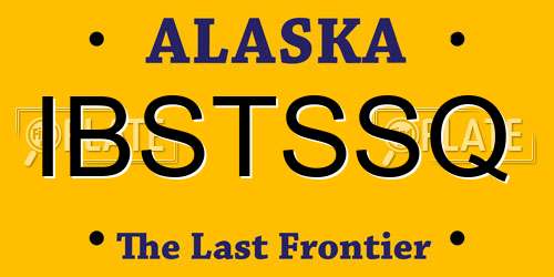 IBSTSSQ Alaska License Plate
