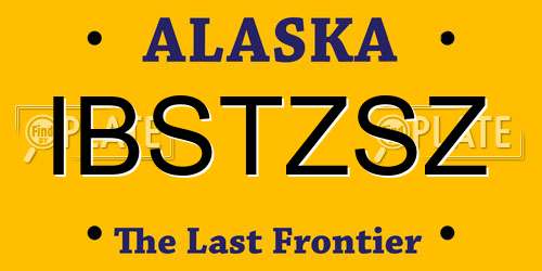IBSTZSZ Alaska License Plate