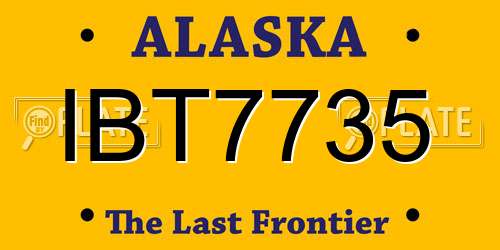 IBT7735 Alaska License Plate