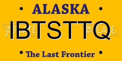 IBTSTTQ Alaska License Plate