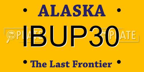 IBUP30 Alaska License Plate