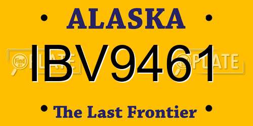 IBV9461 Alaska License Plate