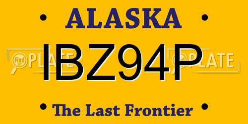 IBZ94P Alaska License Plate