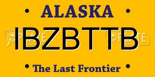IBZBTTB Alaska License Plate