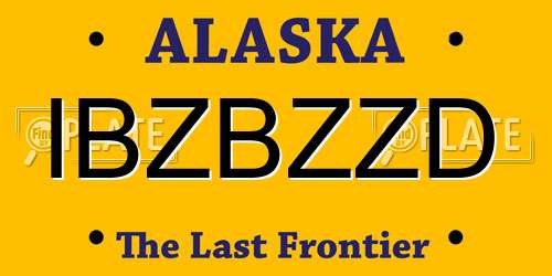 IBZBZZD Alaska License Plate