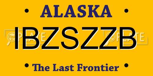 IBZSZZB Alaska License Plate