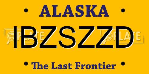 IBZSZZD Alaska License Plate