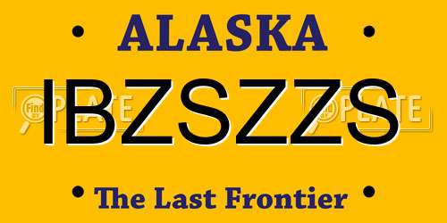 IBZSZZS Alaska License Plate