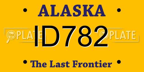ID782 Alaska License Plate