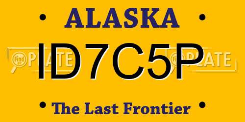 ID7C5P Alaska License Plate