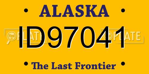 ID97041 Alaska License Plate