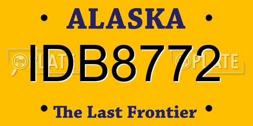 IDB8772 Alaska License Plate